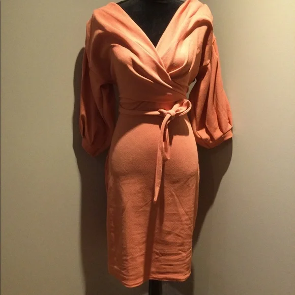 Plus Off The Shoulder Wrap Midi Dress - Picture 2 of 4